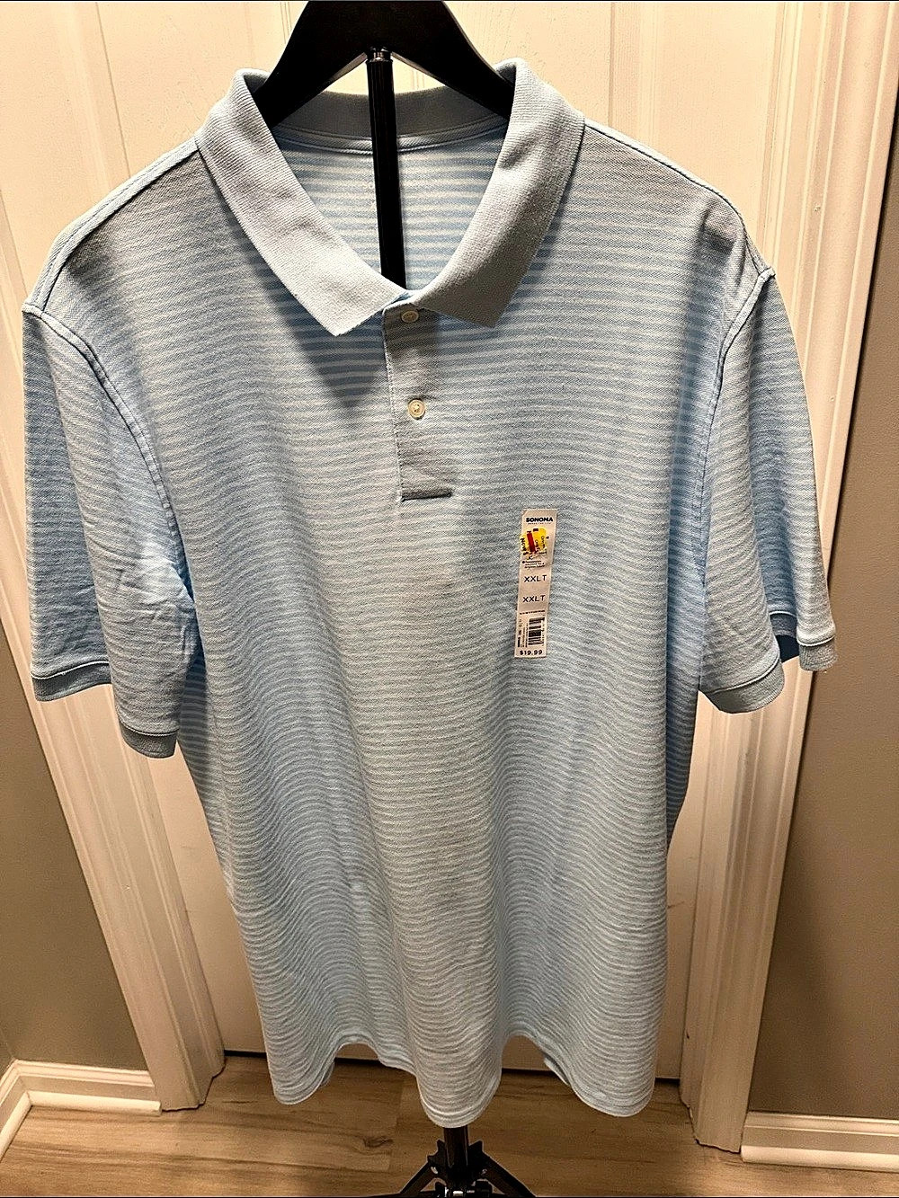 SONOMA Men's Striped Polo in Blue & White Size 2xltall NWT